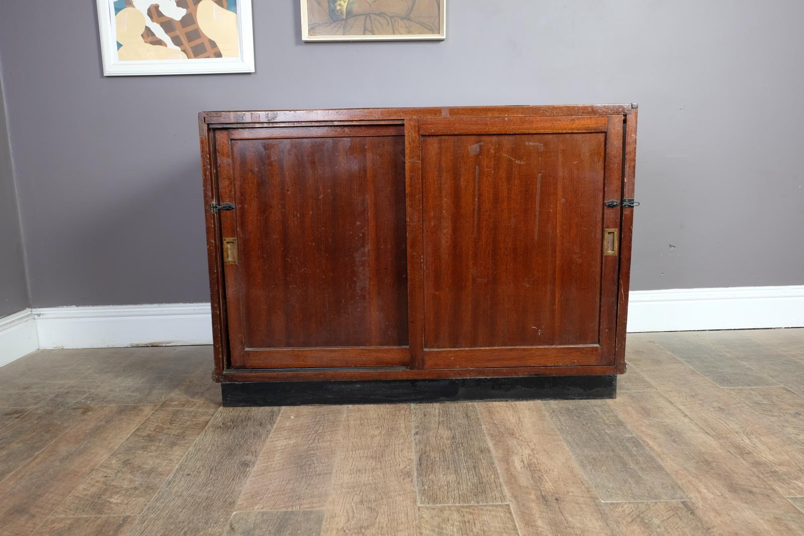 Vintage Antique Edwardian Mahogany Shop Haberdashery Cabinet