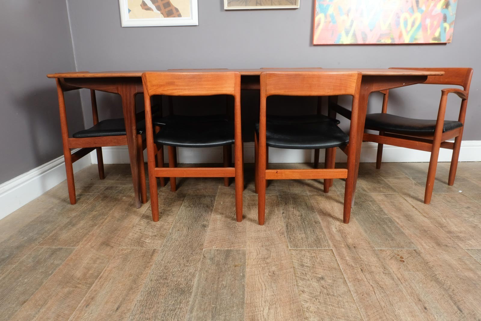 Vintage Retro Mid Century Teak Extending Dining Table and 6 Chairs by Younger