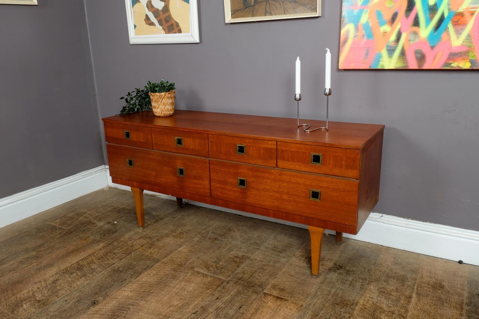 Vintage Retro Teak Chest of Drawers Sideboard