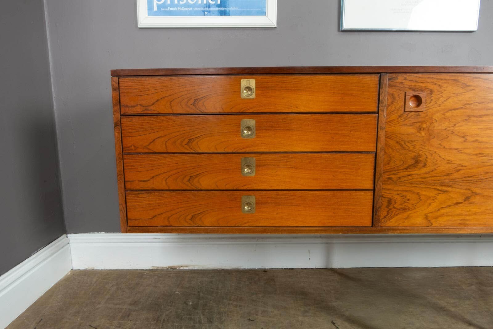Vintage Retro Archie Shine Rosewood Wall Mounted Dorrington Sideboard
