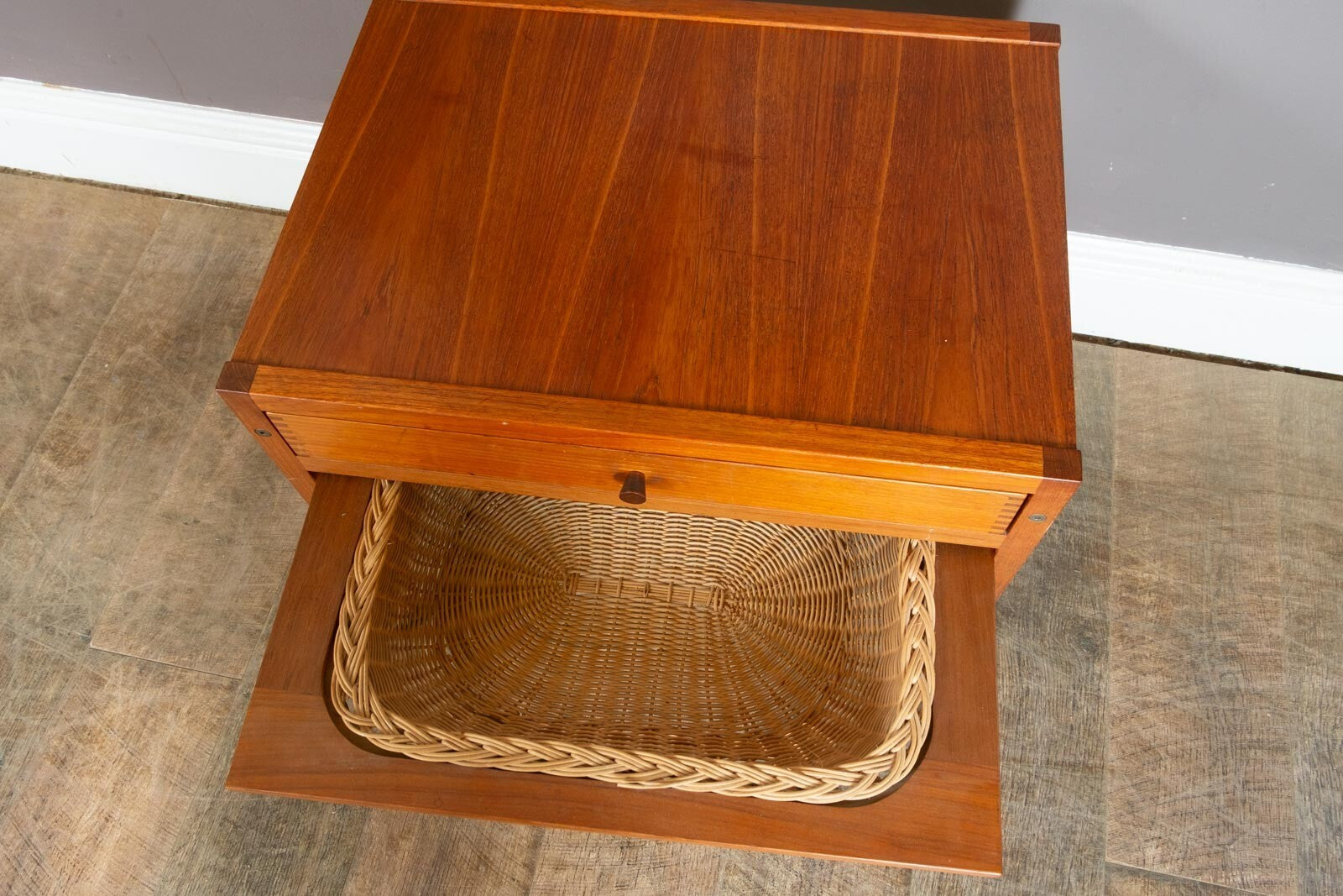 Vintage Retro Mid Century Danish Teak Sewing Table