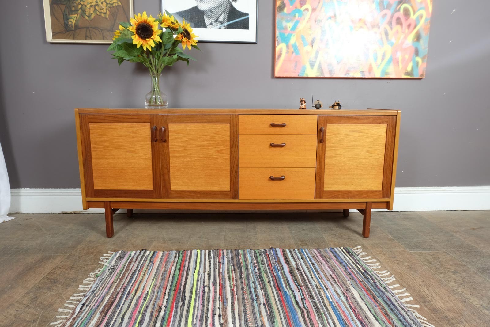 Vintage Retro Mid Century Teak Sideboard by Europa