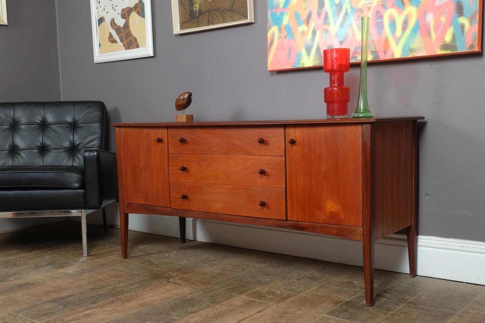 Vintage Retro Mid Century Small Teak Sideboard