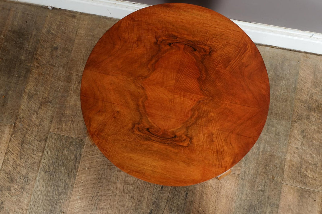 Vintage Retro Art Deco Walnut 3 Tier Table