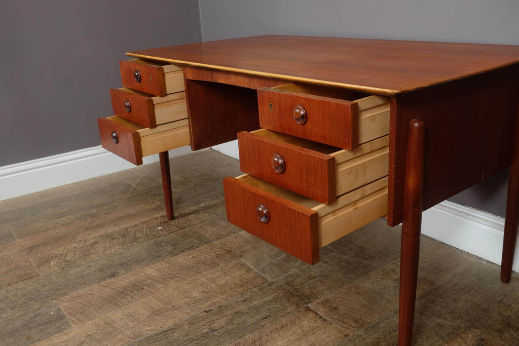 Vintage Danish Mid Century Teak Desk by P.A. Nielsen and Co