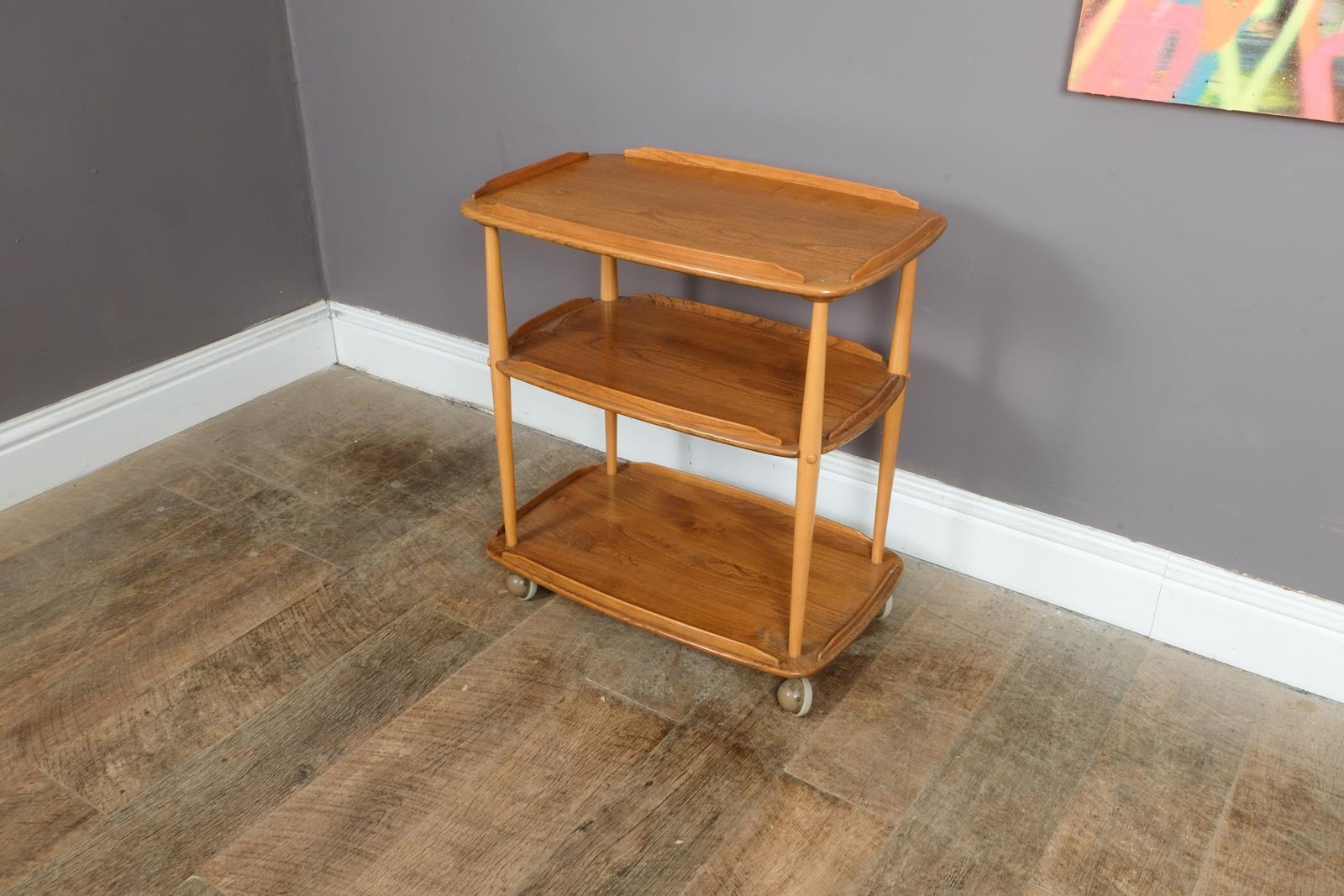 Vintage Retro Ercol Light Elm Tea Trolley