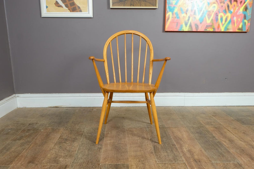 Ercol Windsor Light Elm Carver Dining Chair - New Shape