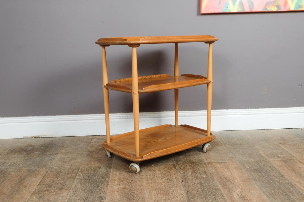 Vintage Retro Ercol Light Elm Tea Trolley