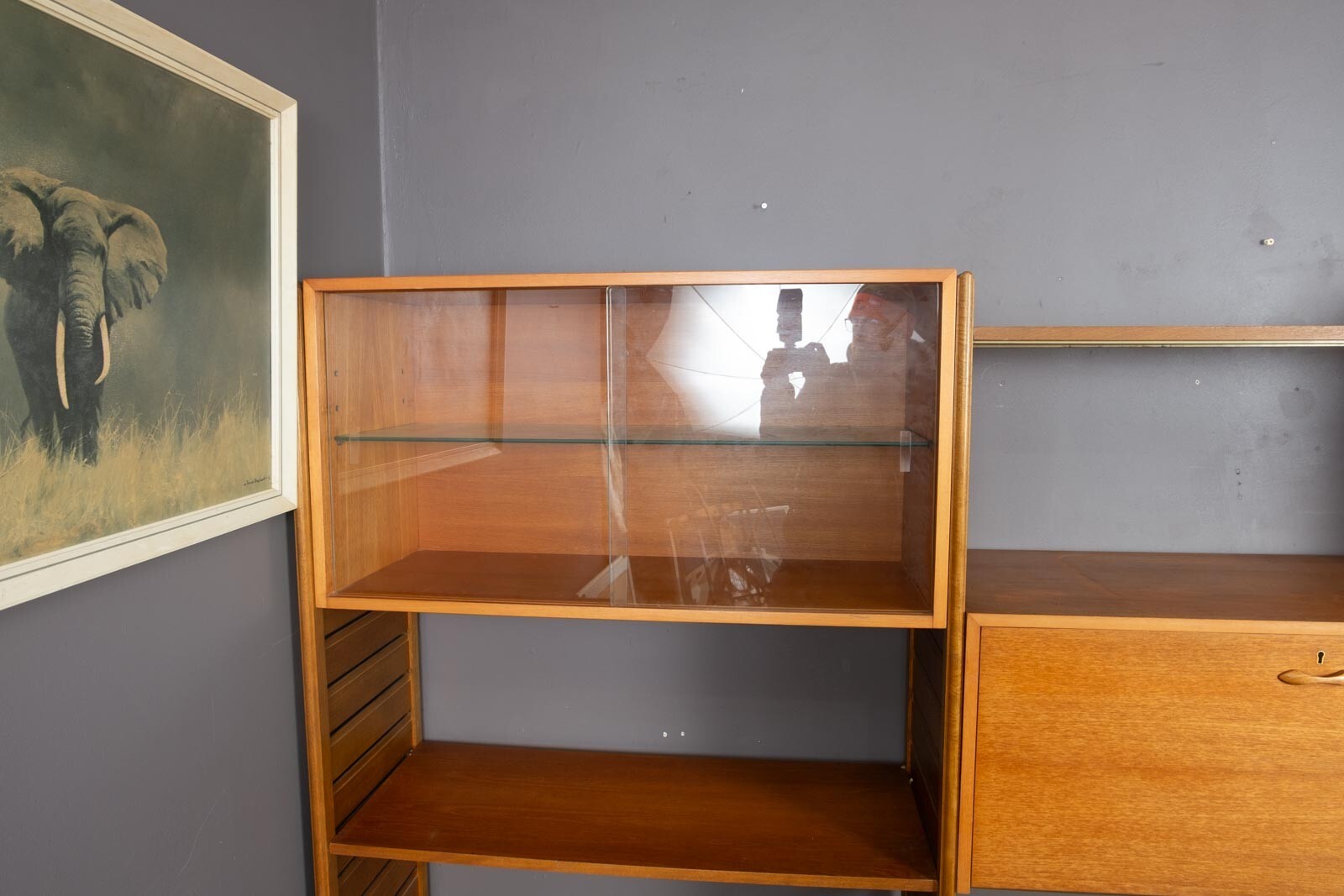 Vintage Retro 2 bays of Teak Wooden Ladderax - record storage