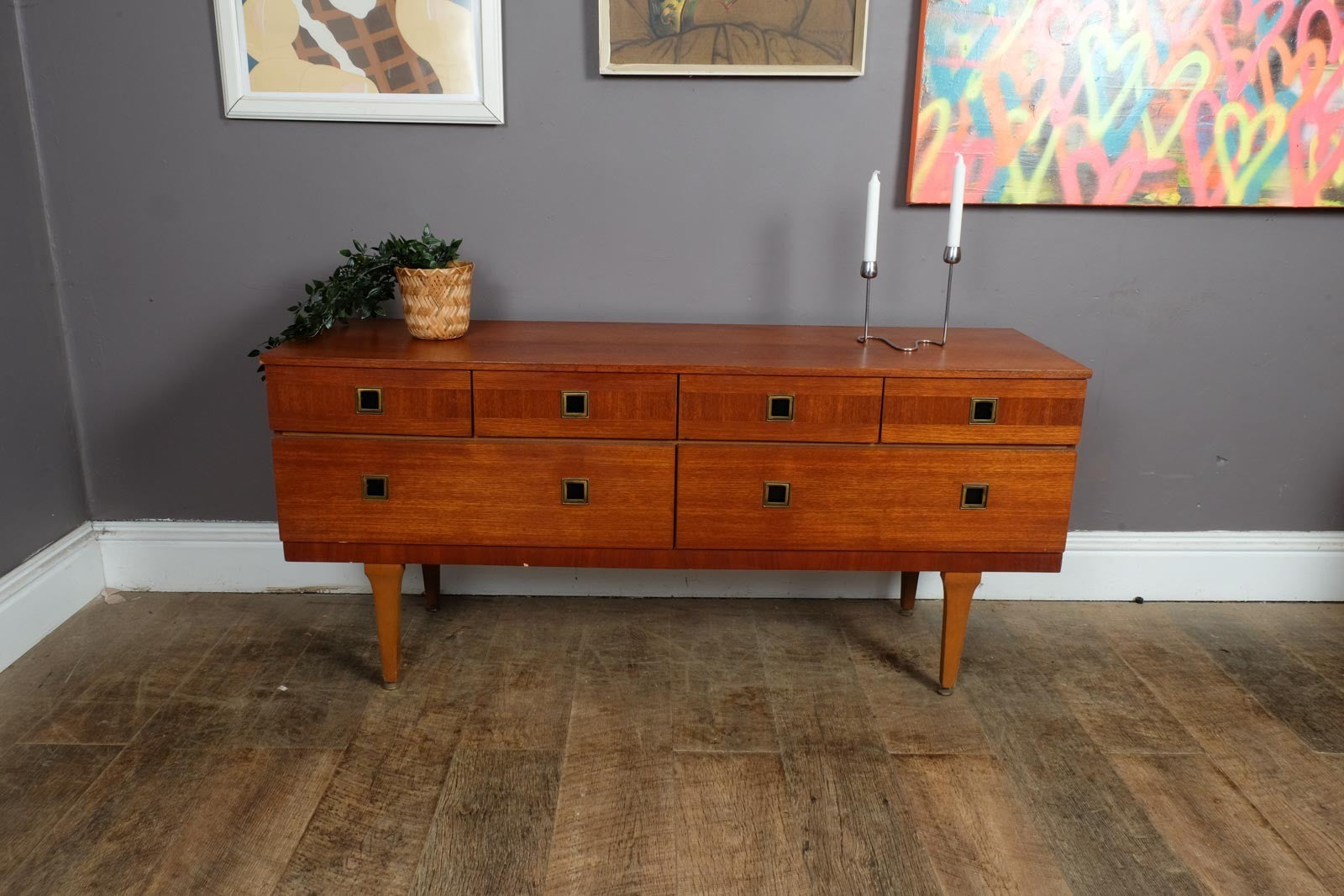 Vintage Retro Teak Chest of Drawers Sideboard