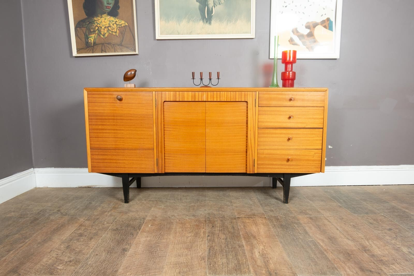 Vintage Mid Century Light Teak Sideboard by C.W.S. Ltd