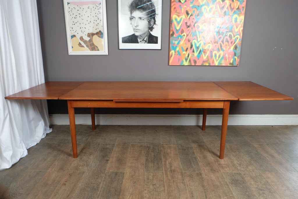 Vintage Large Danish Teak Extending Dining Table by B Pederson and Sons