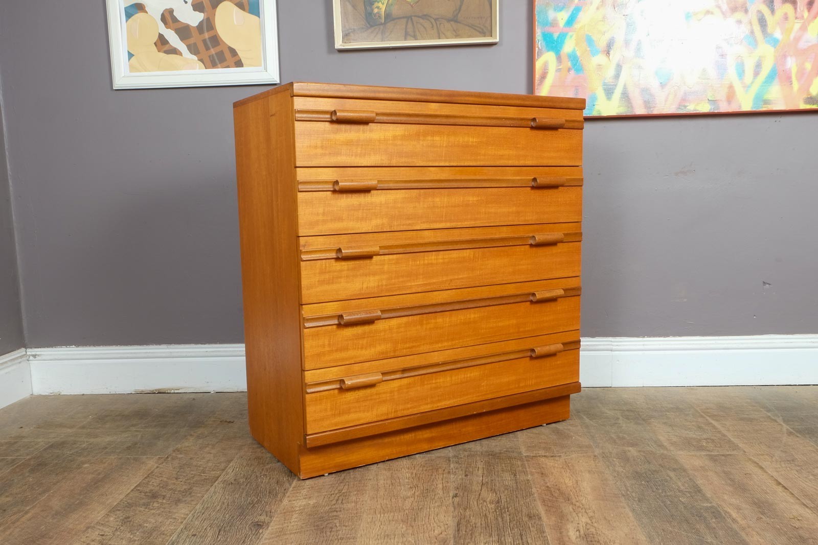 Vintage Retro Mid Century Teak Chest of Drawers by William Lawrence