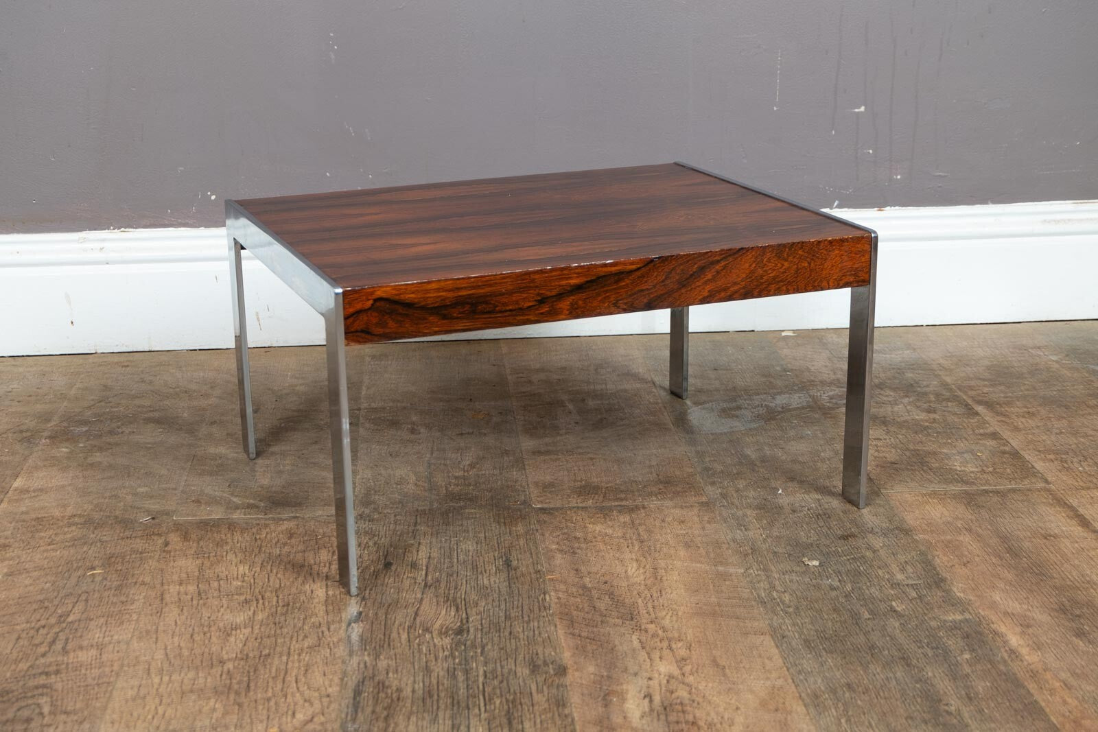 Vintage Rosewood and Chrome Side Table by Merrow Associates