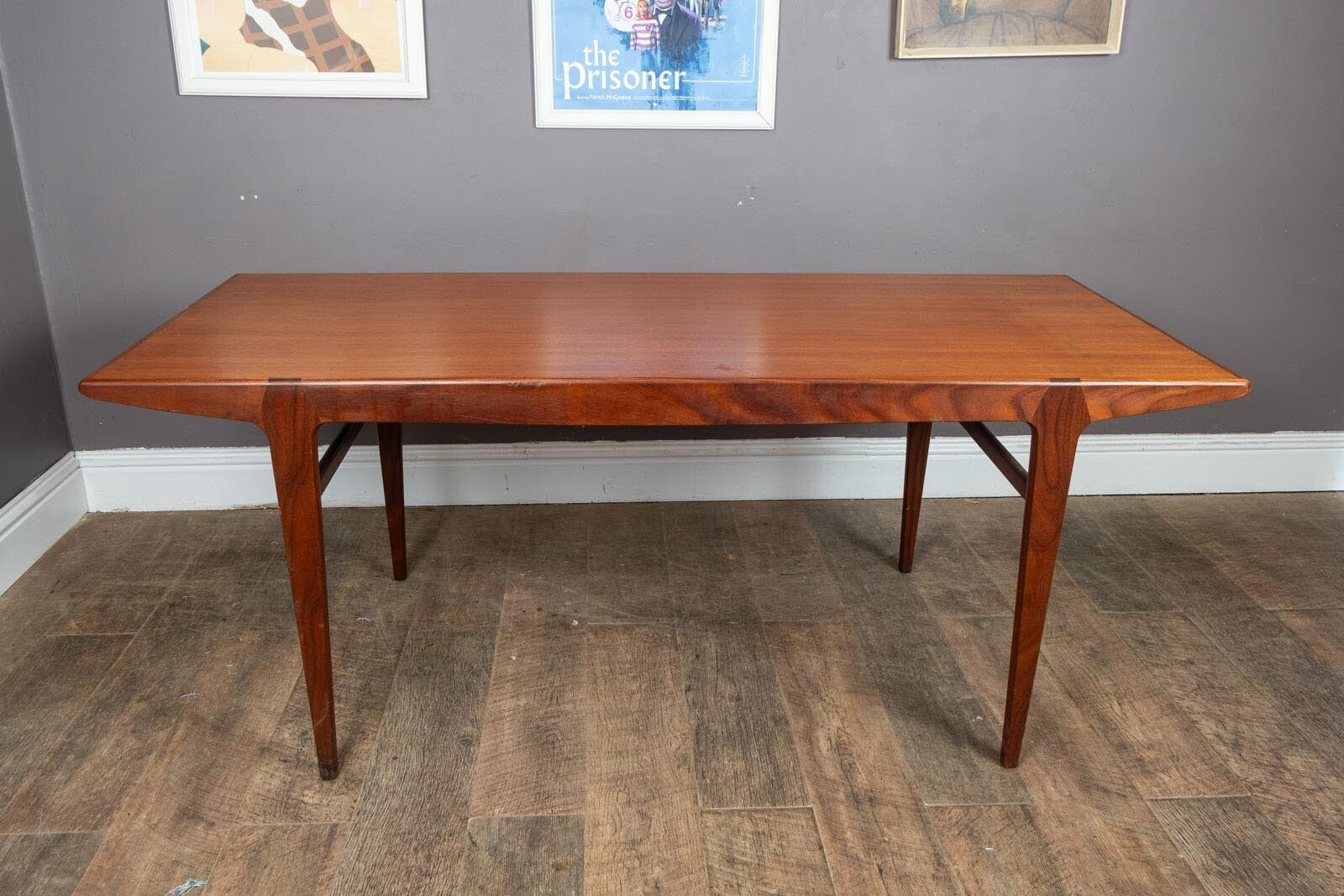 Vintage Large Teak Plank Dining Table by Younger