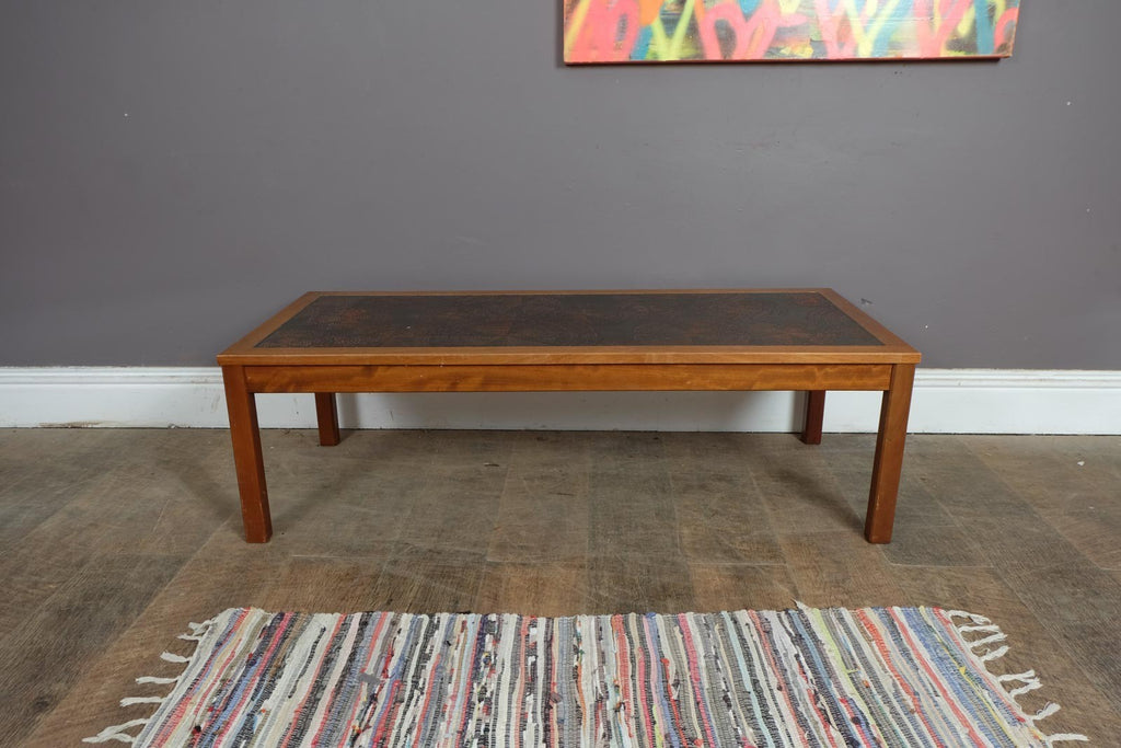 Vintage Retro Large Teak Tiled Coffee Table
