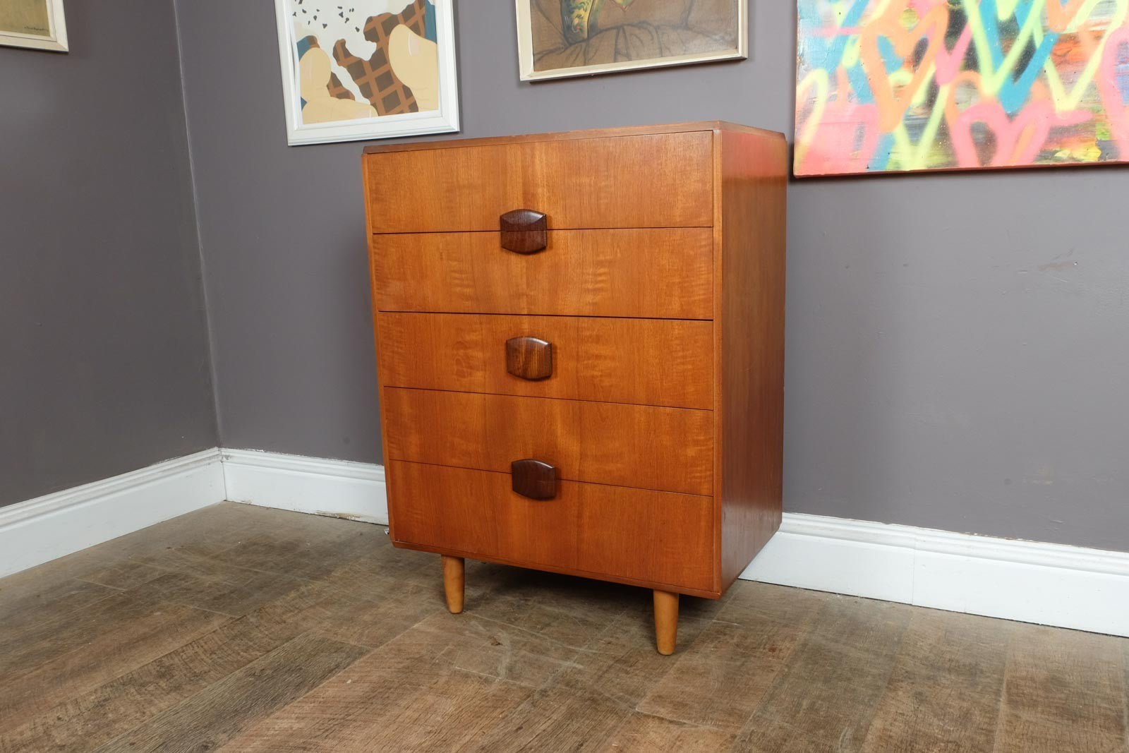 Vintage Retro Mid Century Teak and Afromosia Chest of Drawers by Stonehill