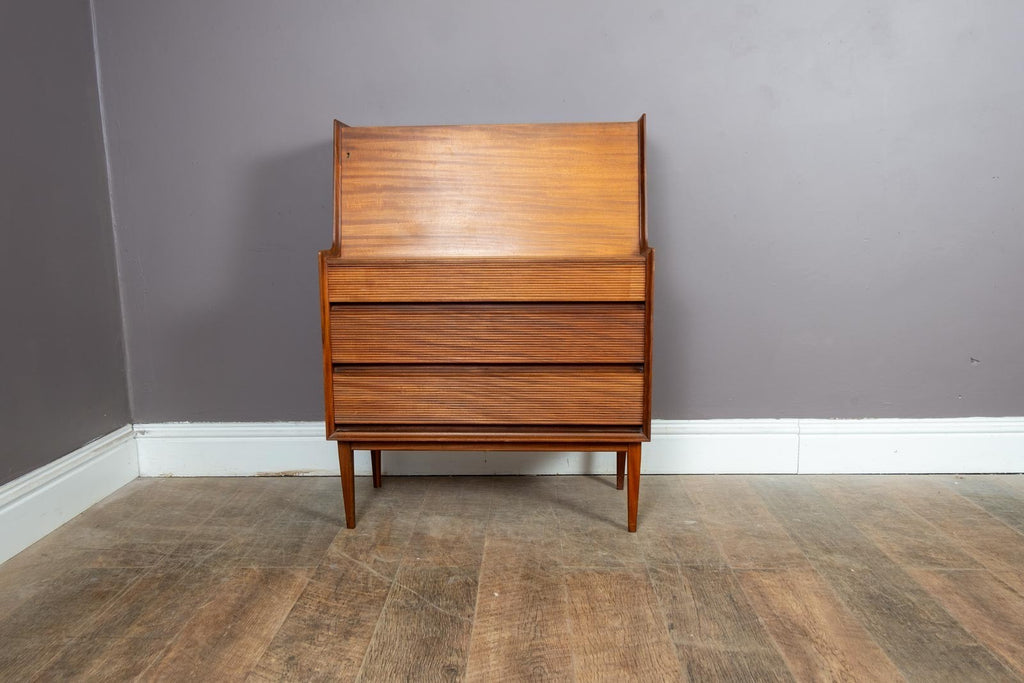 Vintage Mid Century Afromosia Bureau by Richard Hornby for Fyne Ladye