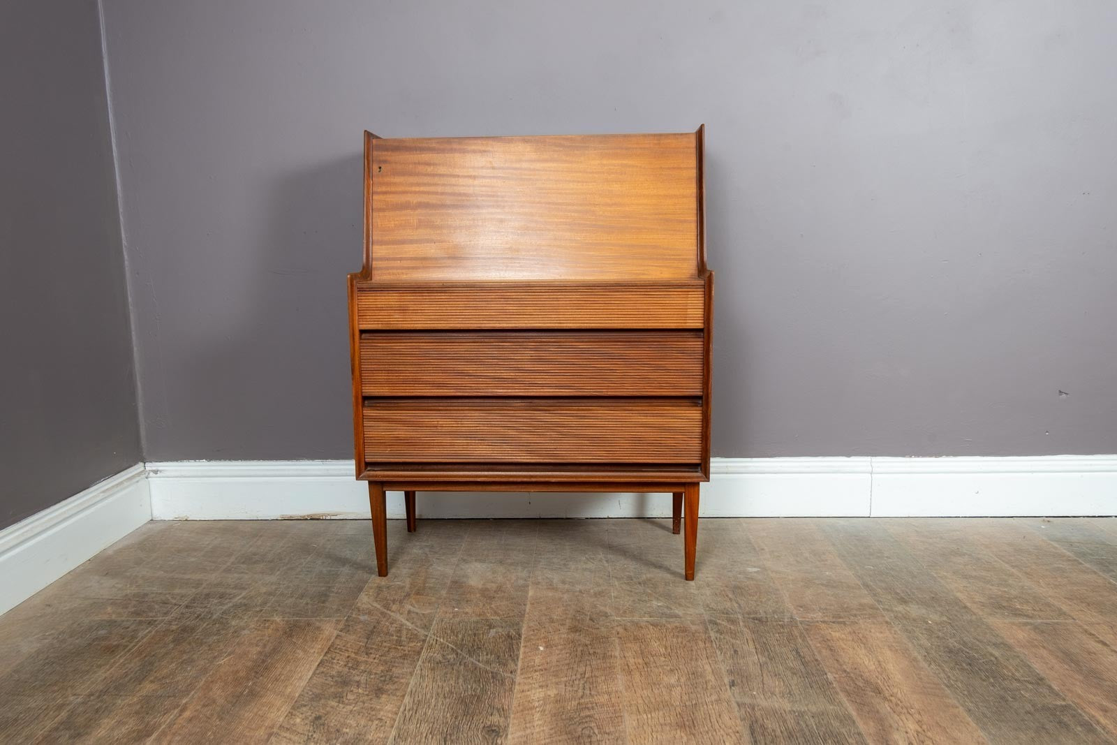 Vintage Mid Century Afromosia Bureau by Richard Hornby for Fyne Ladye