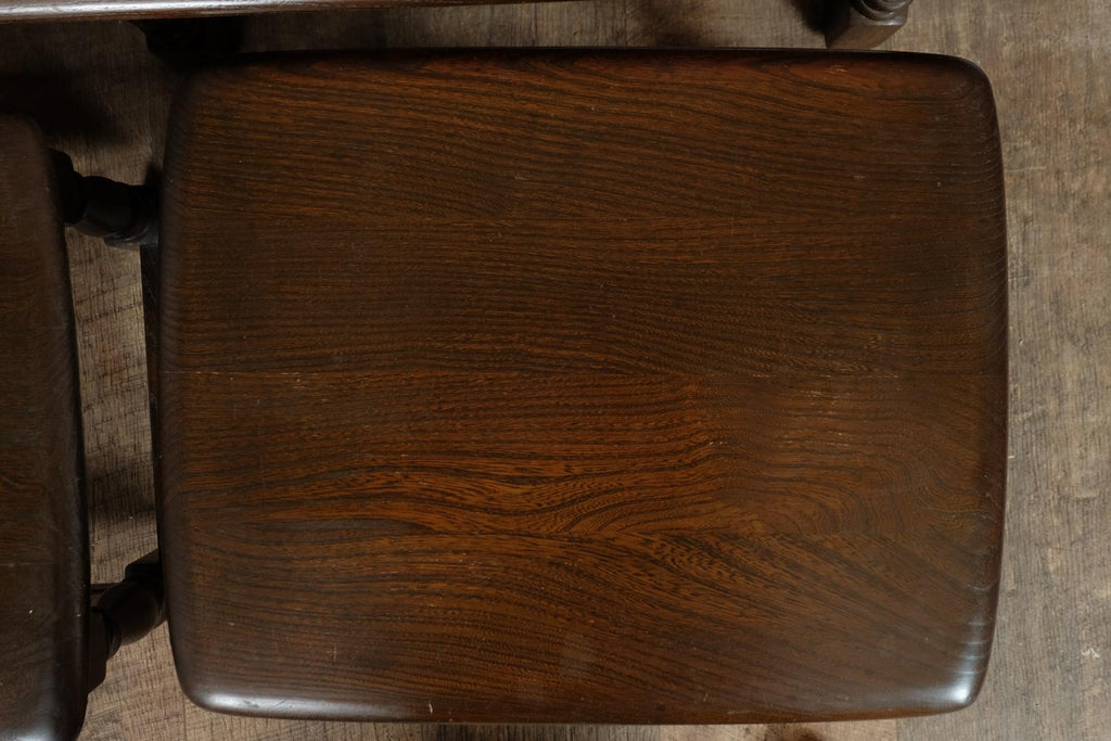 Vintage Retro Ercol Colonial Nesting Tables in Dark Elm