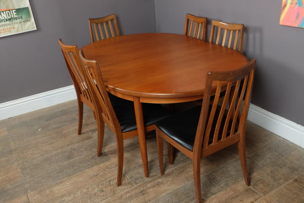 Vintage Retro G Plan Fresco Oval Dining Table and 6 High Back Chairs VB Wilkins