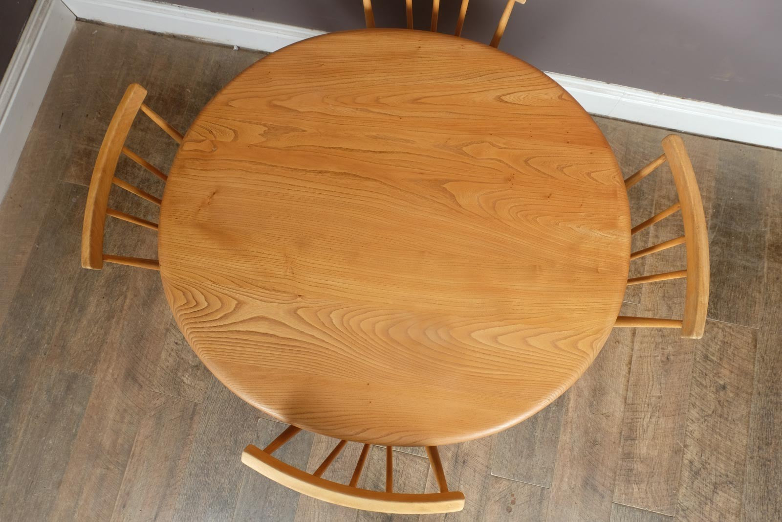 Vintage Retro Ercol Breakfast Table and 4 Stick Back Chairs