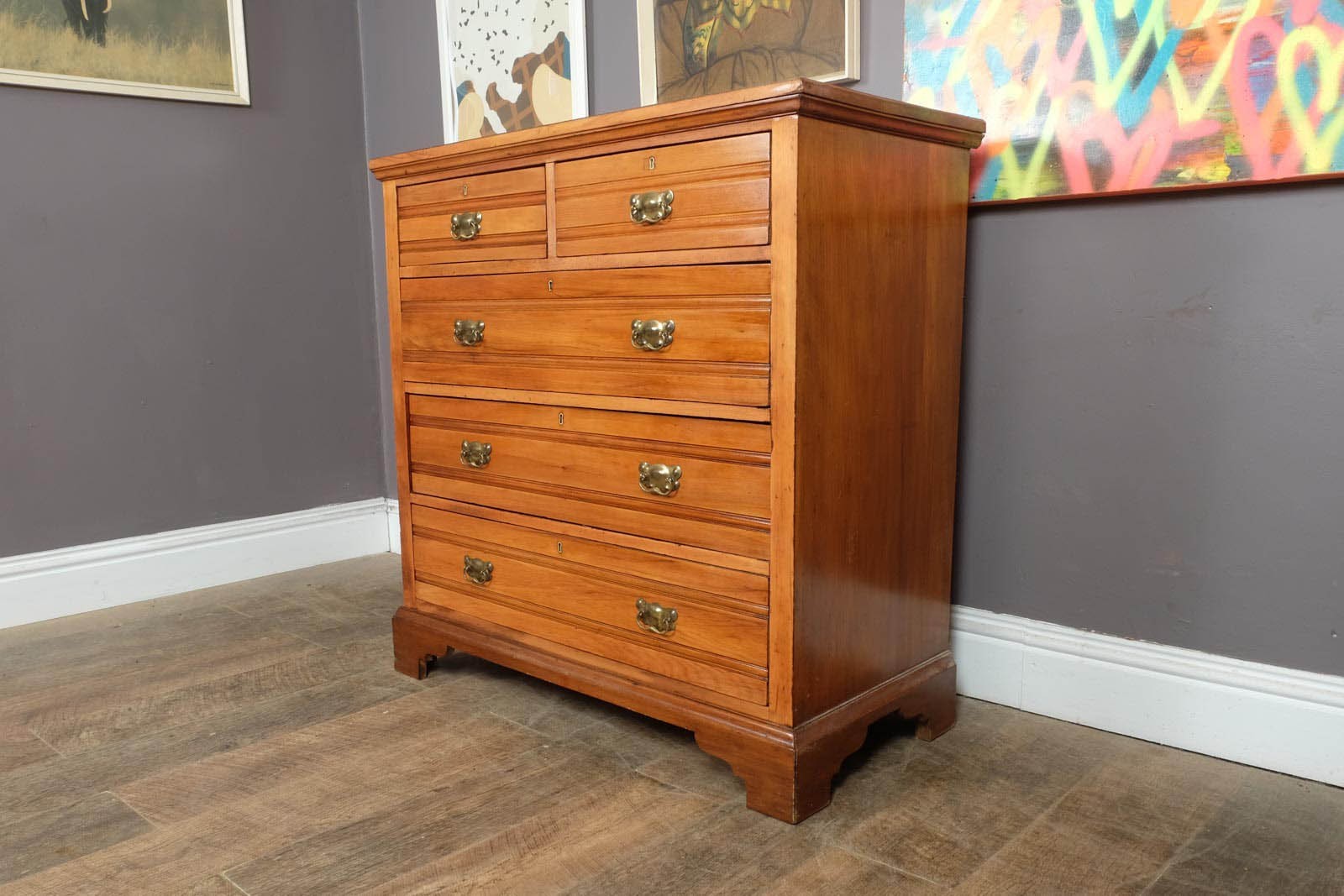 Vintage Edwardian Satinwood Chest of Drawers