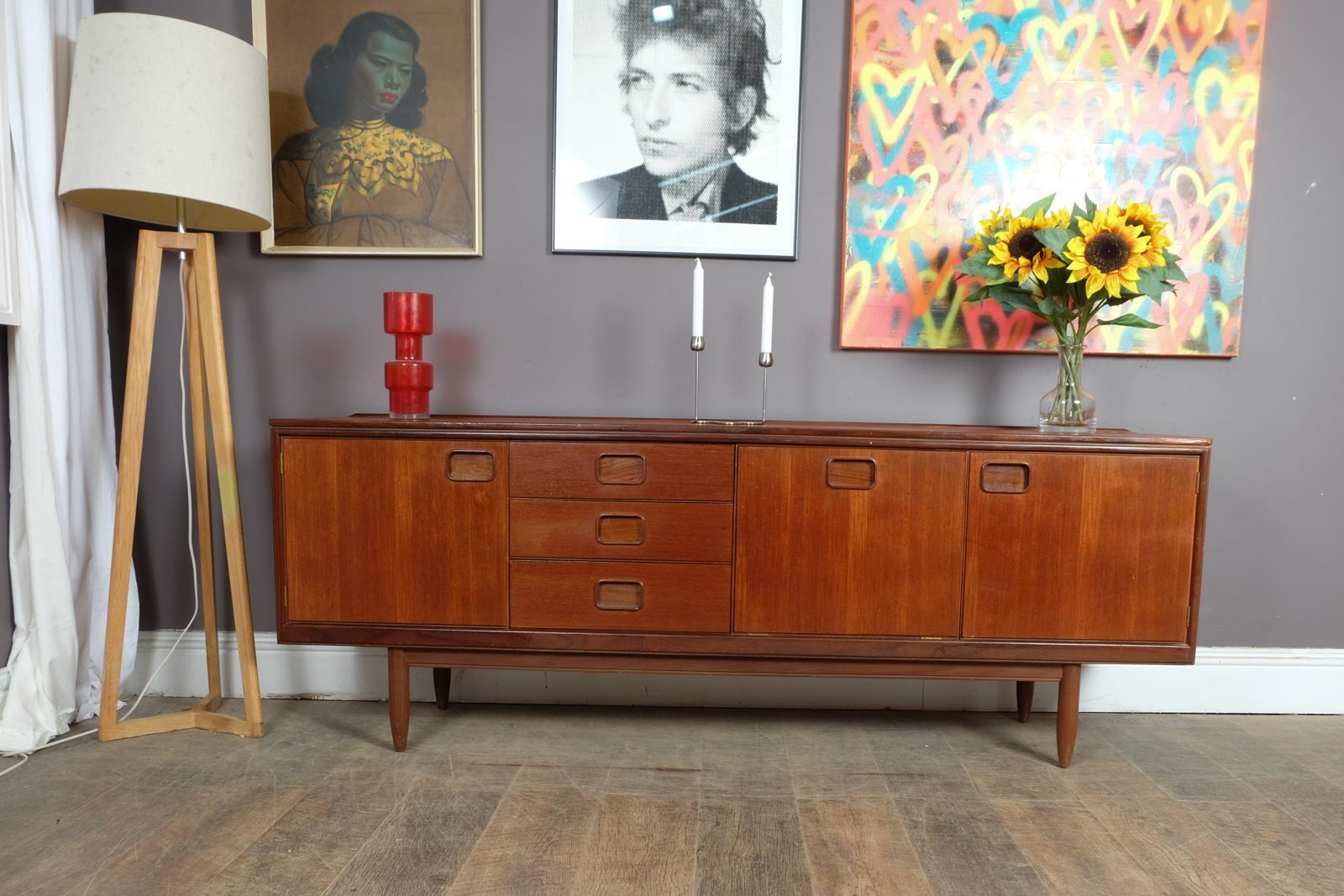 Vintage Retro Large Teak Sideboard by William Lawrence