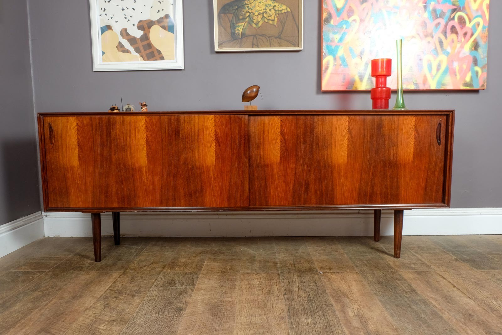 Vintage Retro Large Danish Rosewood Sideboard by E. Pedersen & Søn