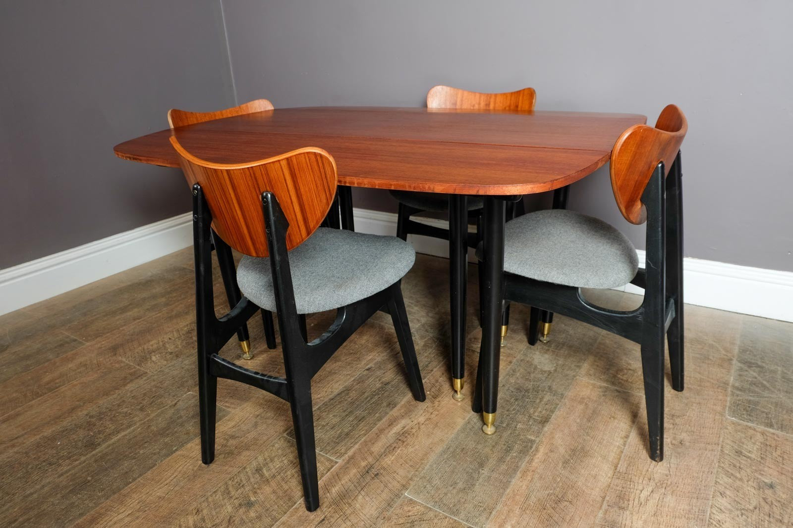 Vintage Retro G Plan Librenza Drop Leaf Dining Table and 4 Butterfly Chairs