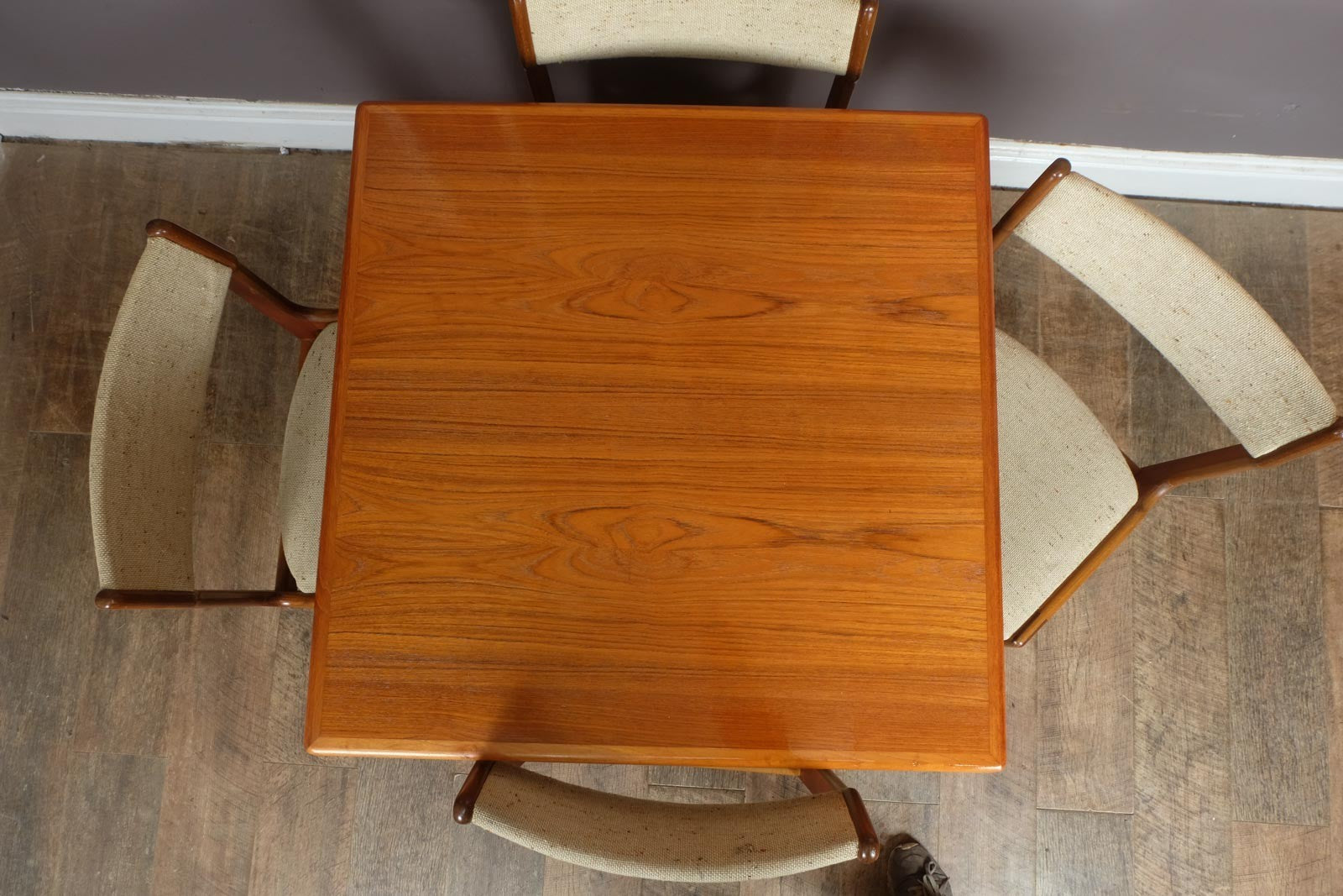 Vintage Retro Small Danish Teak Dining Table and 4 Chairs by AM Mobler