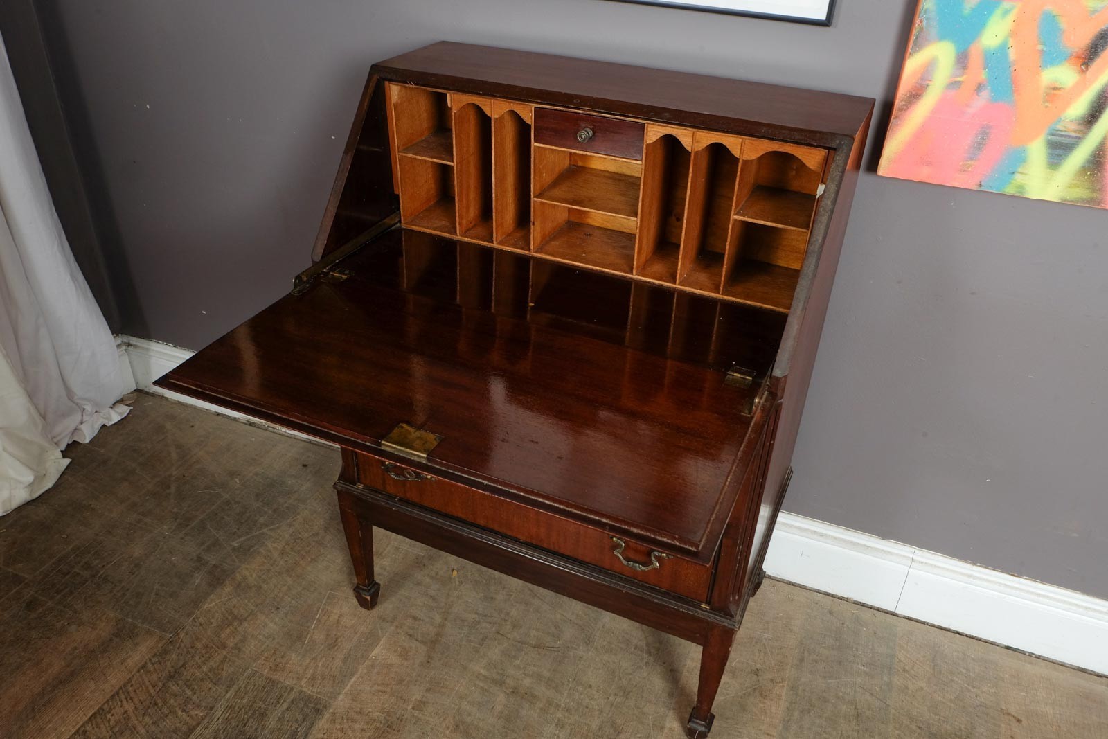 Vintage Retro Antique French Style Secretary Writing Desk Bureau