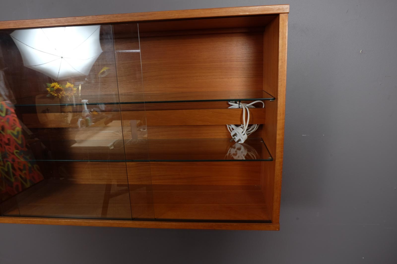 Vintage Retro Beaver and tapley Floating Glazed Shelving Unit