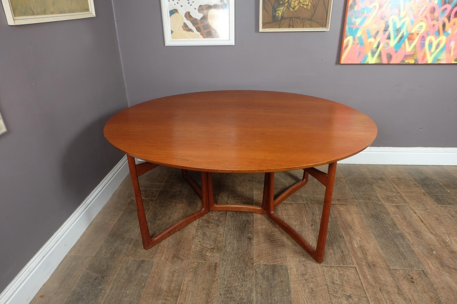 Peter Hvidt Teak Gateleg Drop Leaf Dining Table France & Son Danish Mid Century