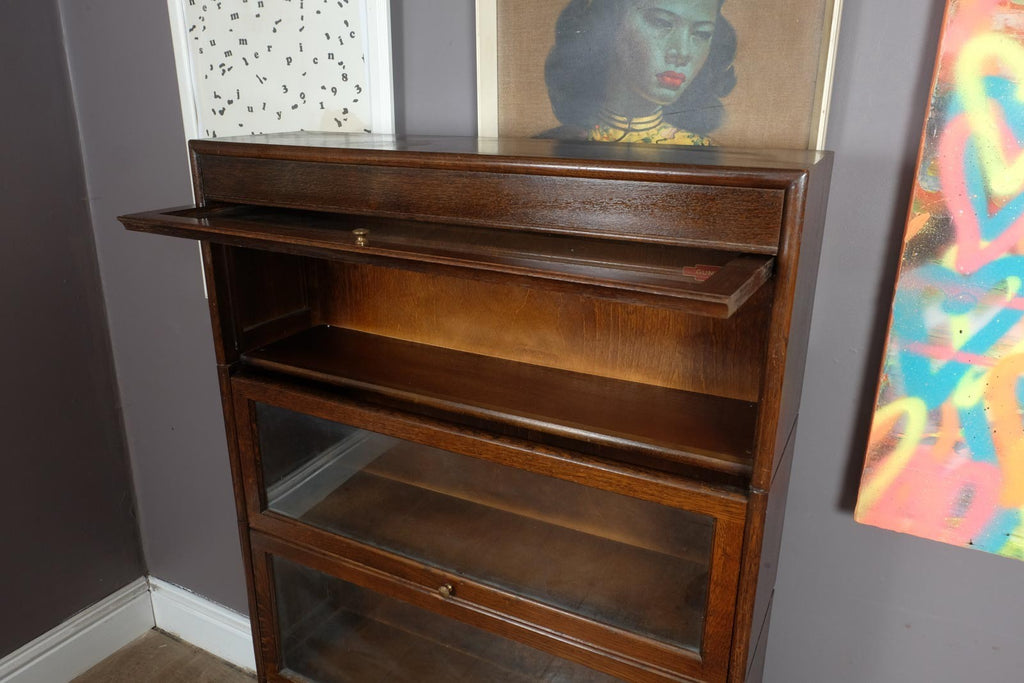 Vintage Retro Sectional Oak Barrister Stacking Bookcase