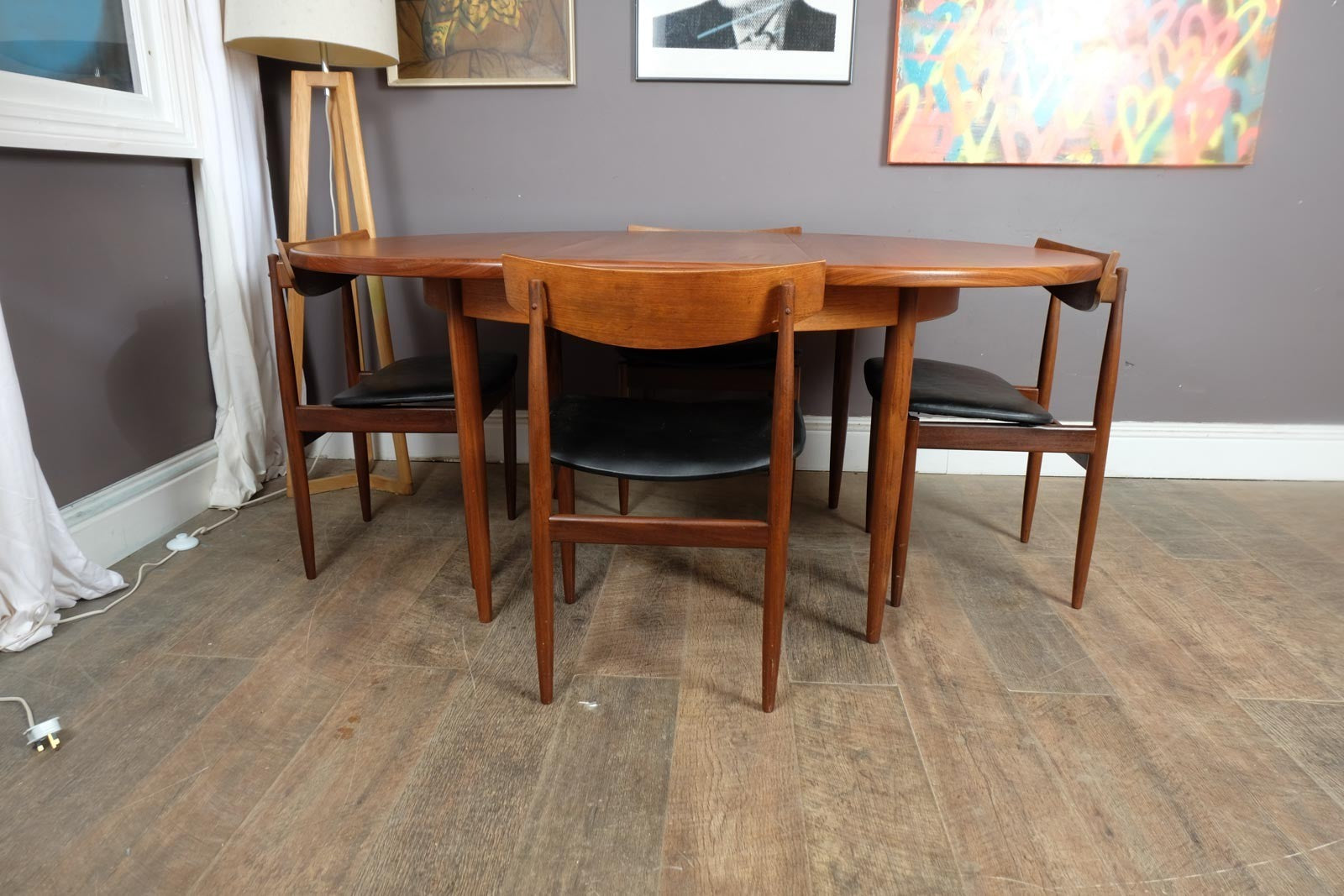 Vintage Retro G Plan Fresco Dining Tabe and 4 Kofod Larsen Chairs