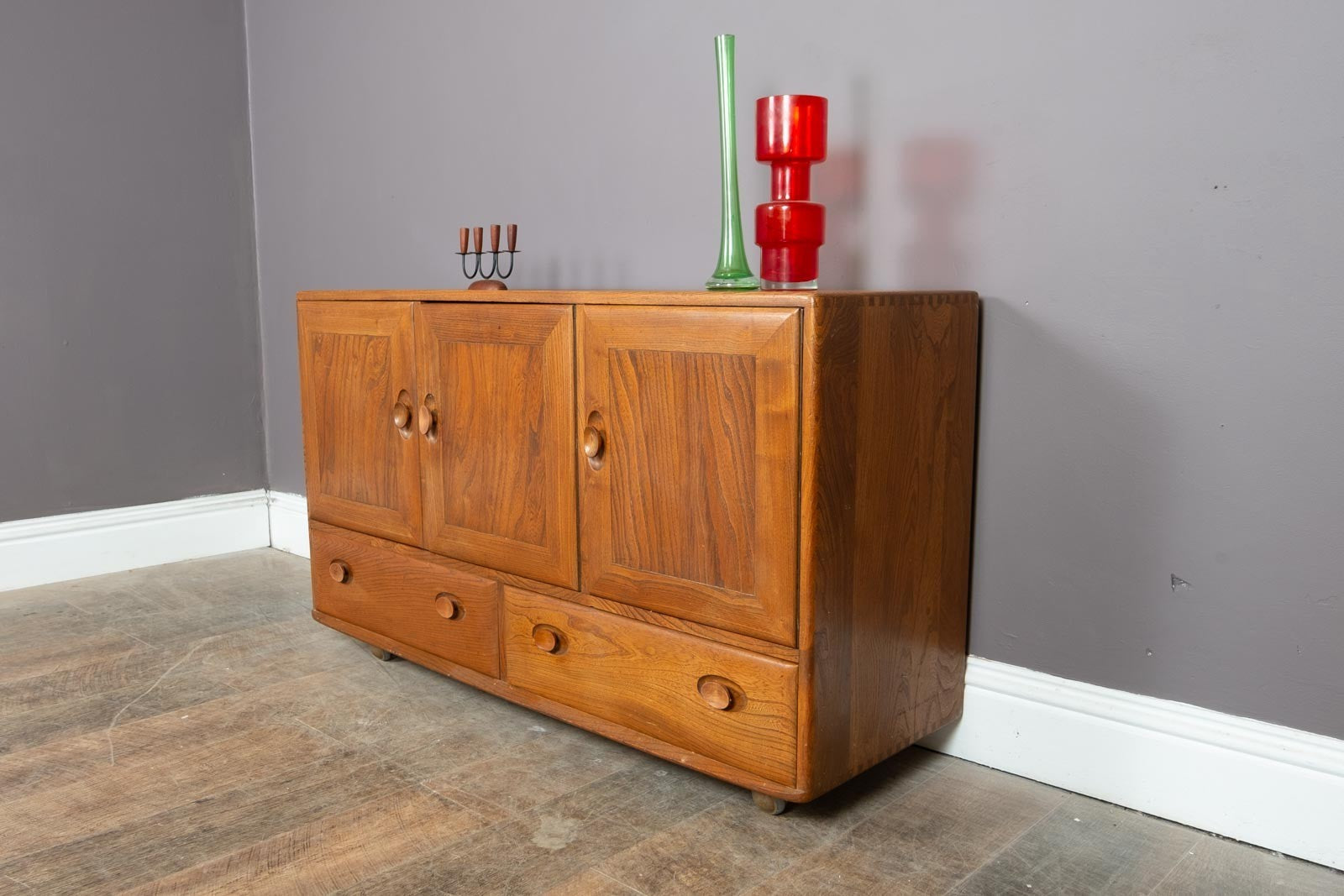 Vintage Retro Ercol Light Elm Sideboard Model 468