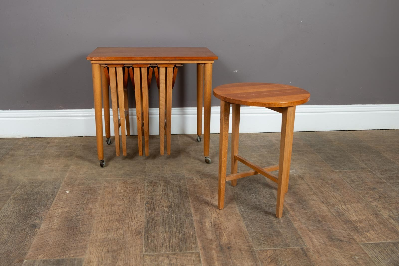 Vintage Retro Mid Century Teak Nest of 5 Tables