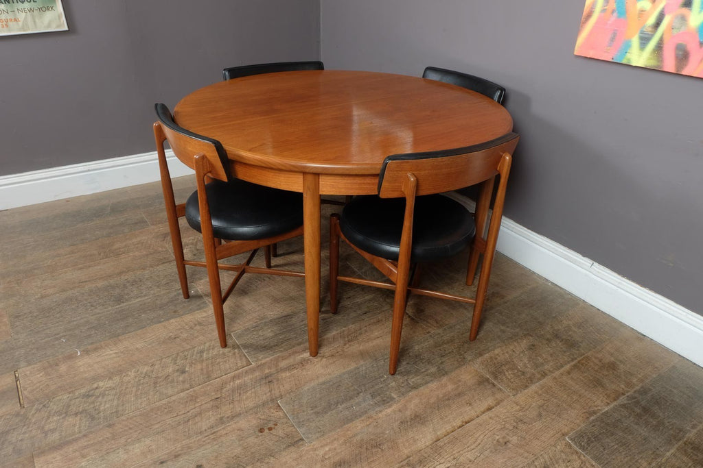 Vintage G Plan Fresco Circular Teak Dining Table and 6 Chairs by VB Wilkins
