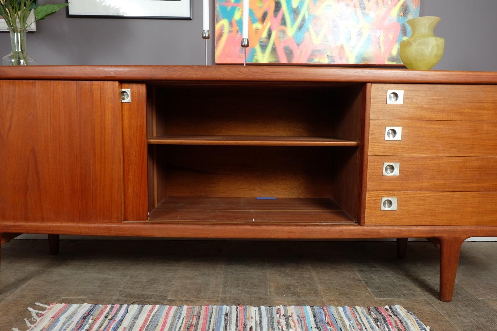 Vintage Large Danish Teak Sideboard by HP Hansen
