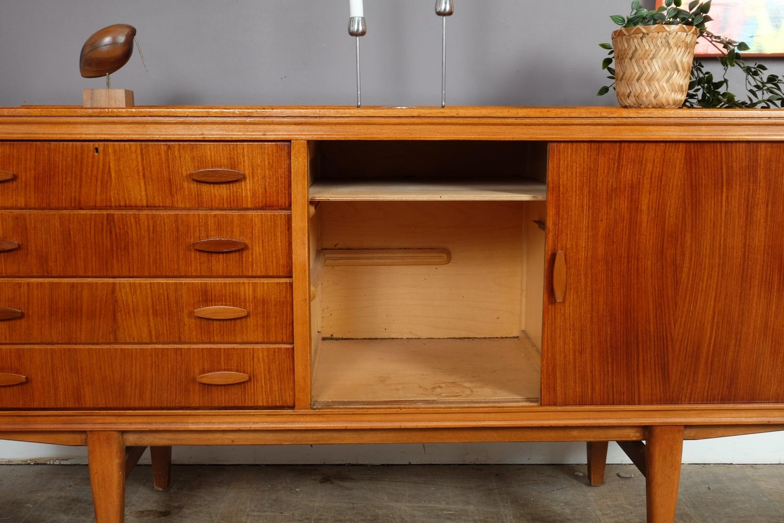 Vintage Mid Century Danish Style Small Teak Sideboard