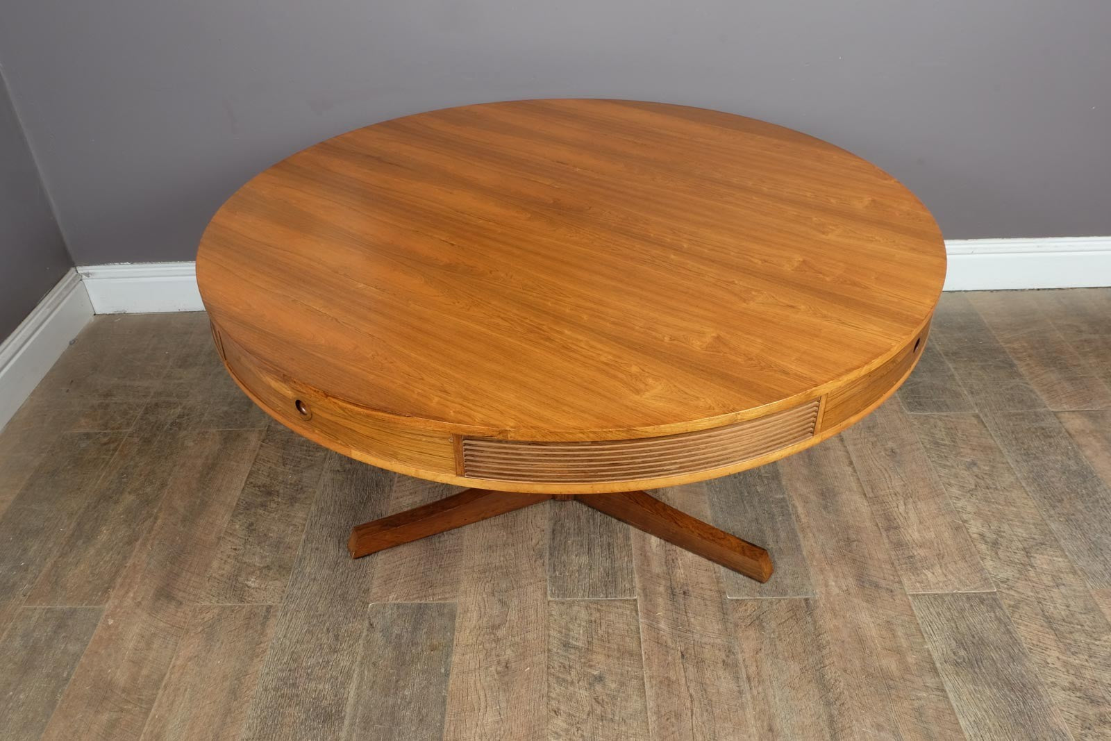 Vintage Rosewood Bridgford Drum Dining Table by Archie Shine