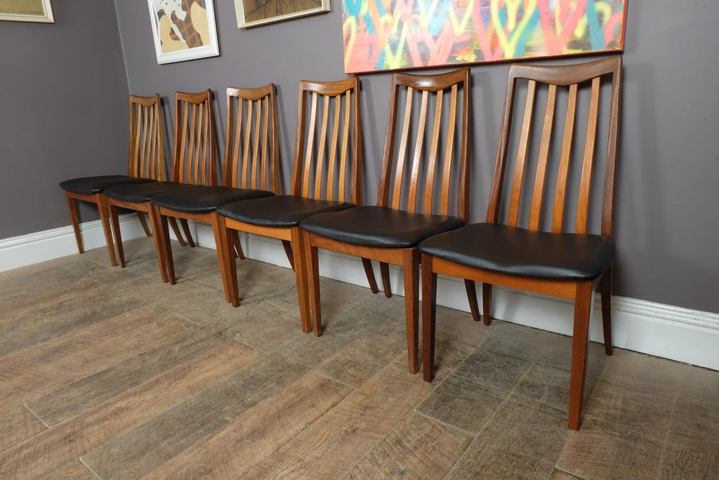 Vintage Retro G Plan Fresco Oval Dining Table and 6 High Back Chairs VB Wilkins