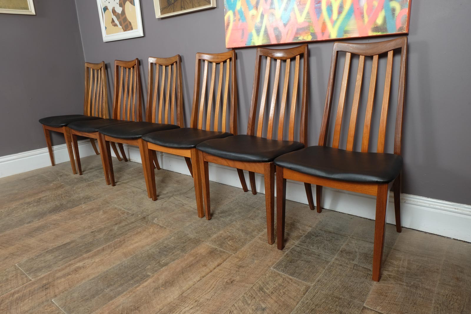 Vintage Retro G Plan Fresco Oval Dining Table and 6 High Back Chairs VB Wilkins