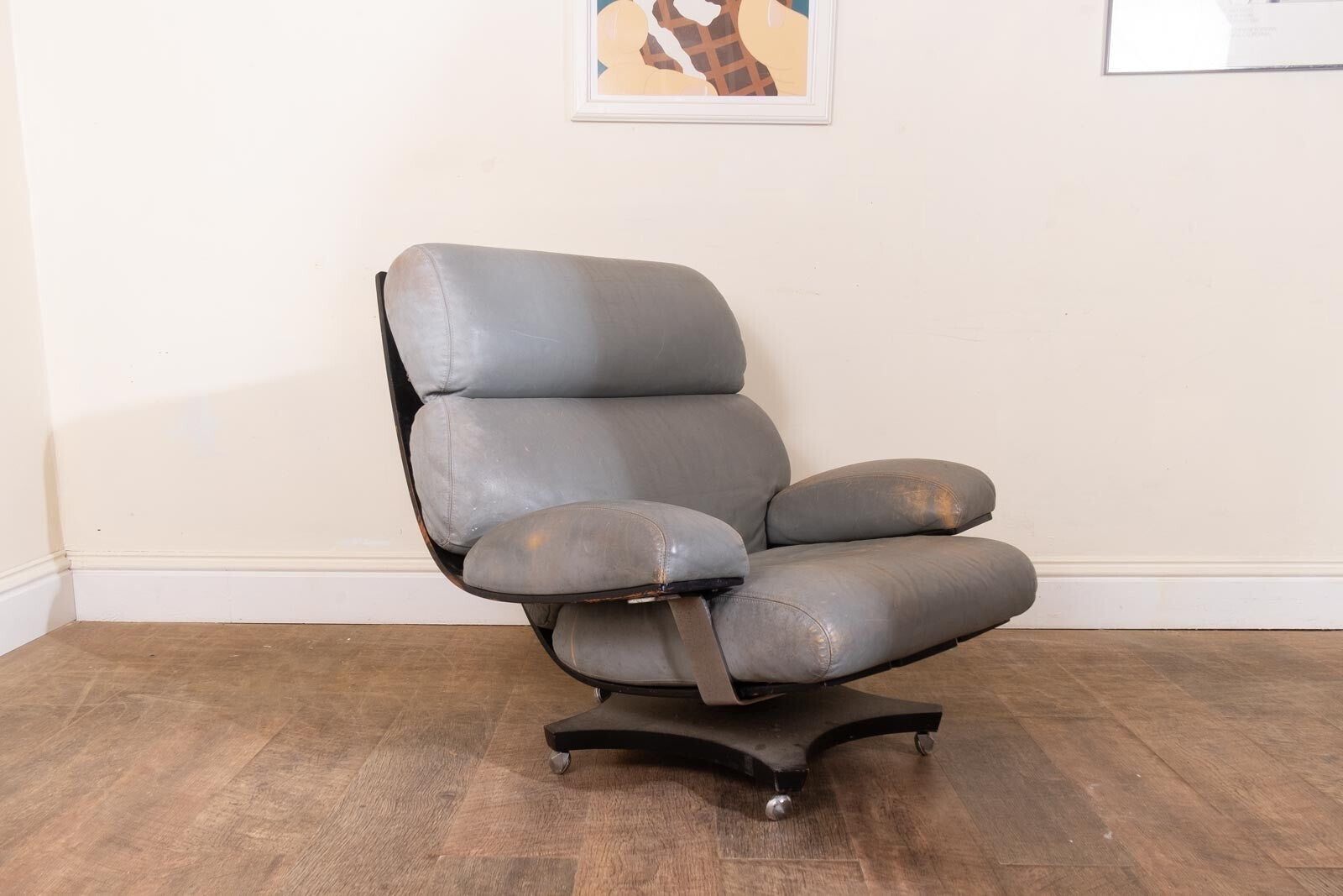 Vintage Retro G Plan Housemaster Arm Chair in Grey Leather