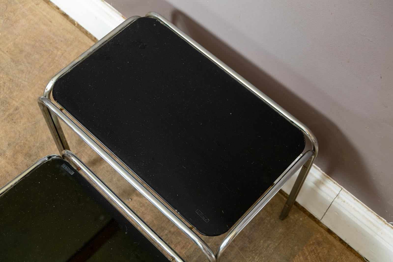 Vintage Retro Chrome and Glass Nesting Tables
