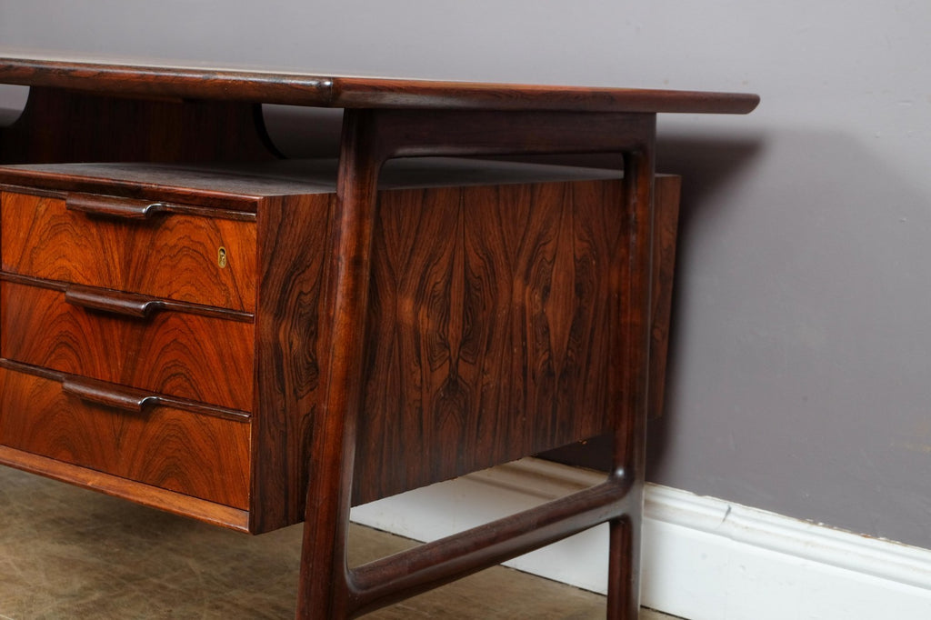 Vintage Danish Rosewood Desk Model 75 by Omann Jun