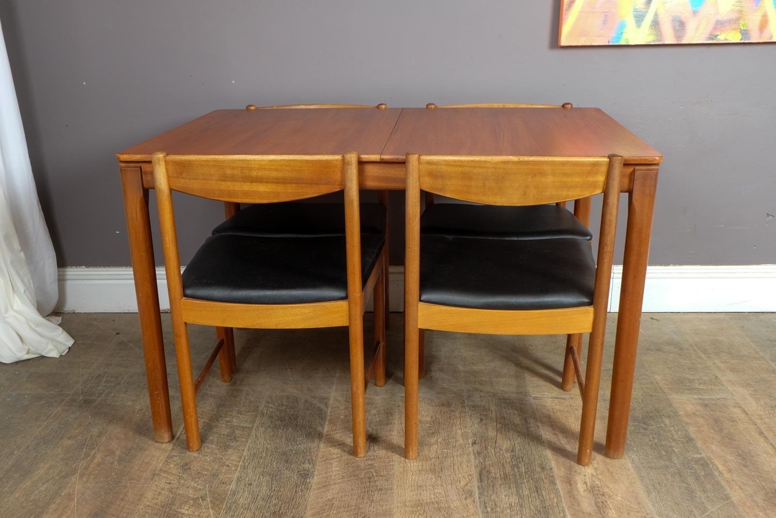 Vintage Retro McIntosh Teak Extending Dining Table and 4 Chairs