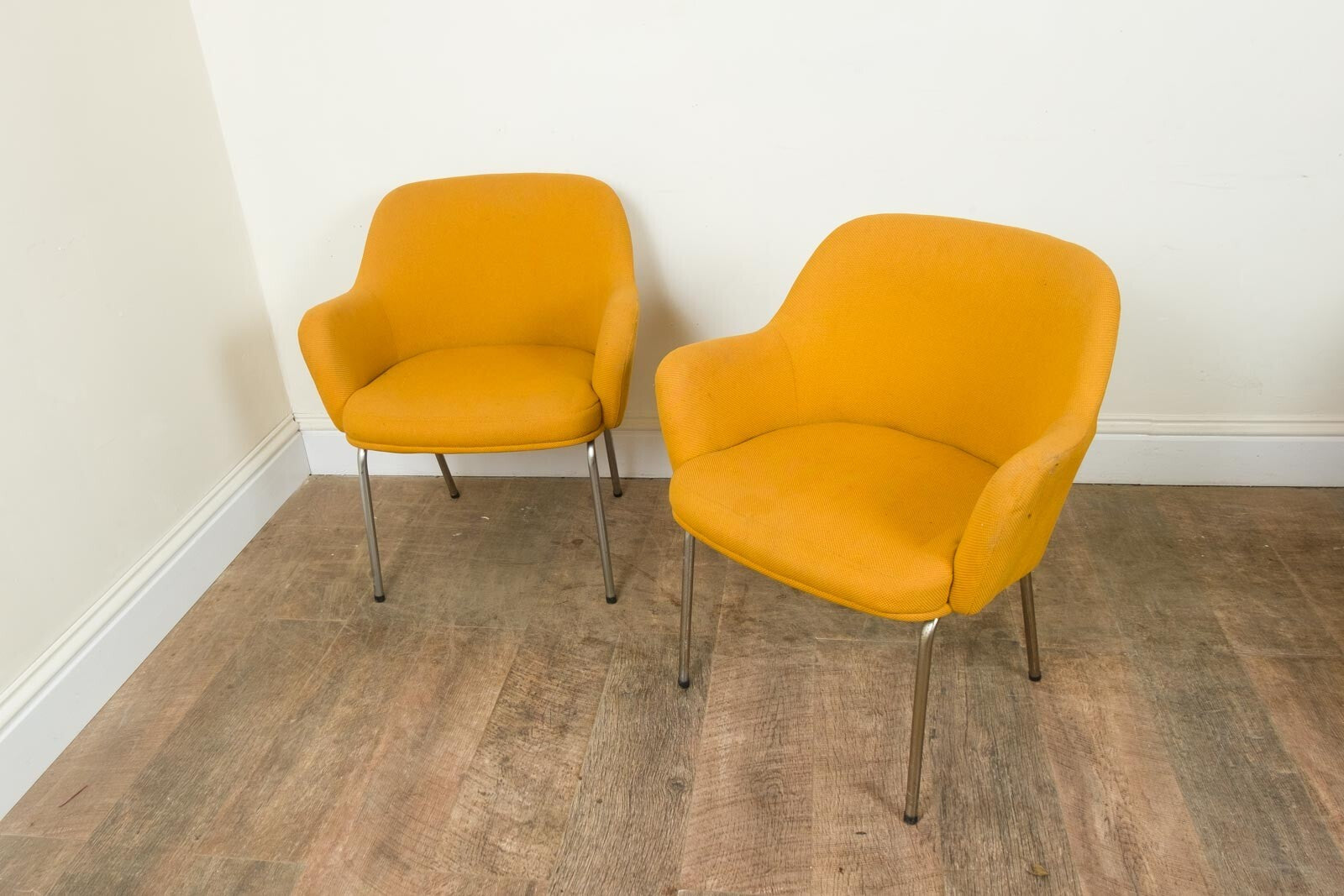 Vintage Retro pair of Mid Century Mustard Side Chairs