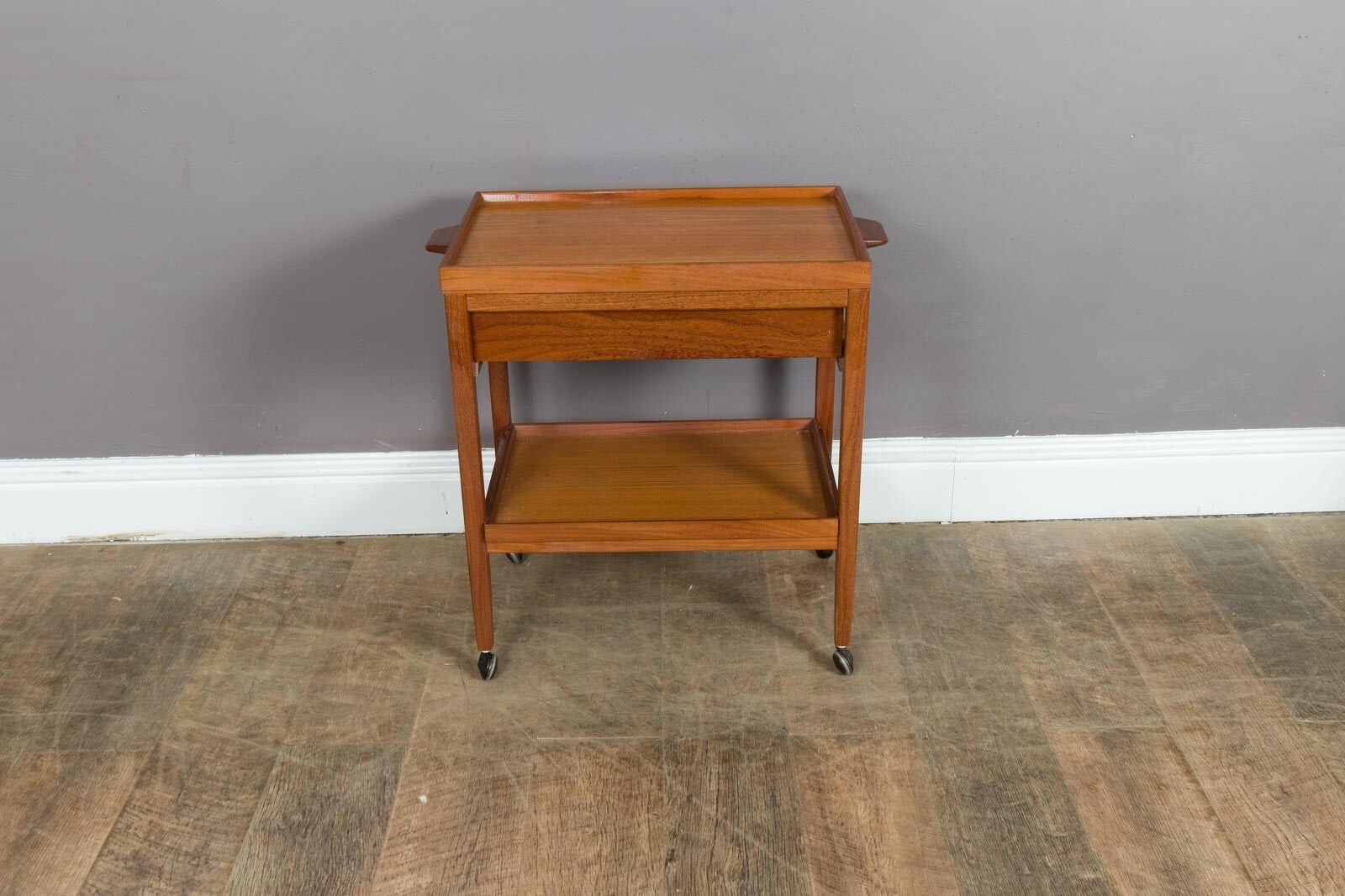 Vintage Mid Century Danish Teak Drinks Trolley Tea Trolley